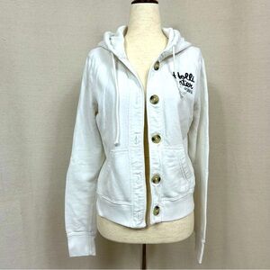 Hollister Vintage Y2K White Button Up Hoodie